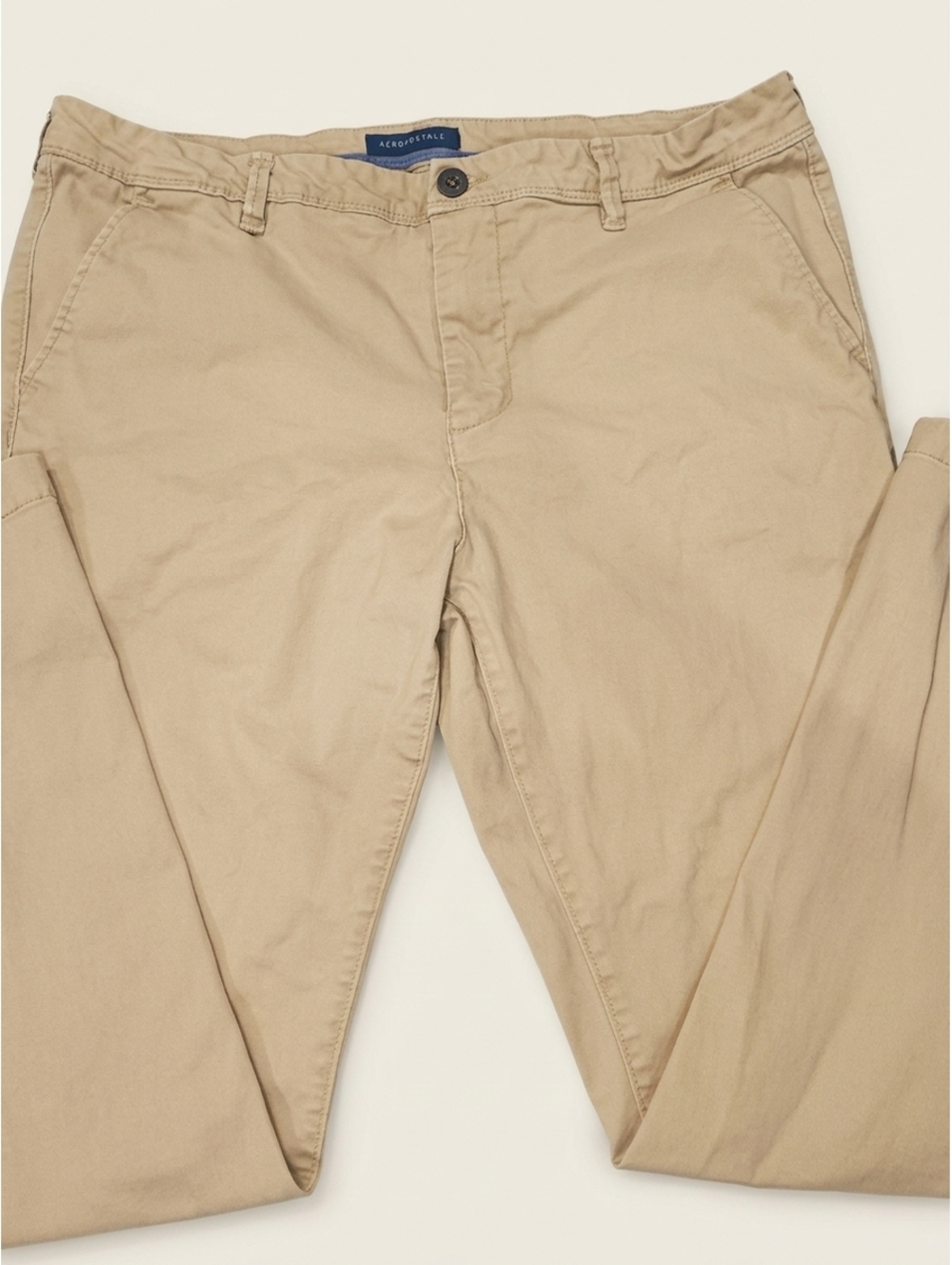 Aeropostale Men's Khaki Straight-Leg Chino Pants Size 38x32